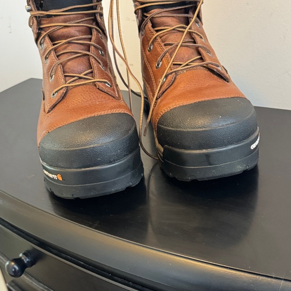 LIKE NEW Carhartt Men's Brown and Black Lace-Up Boots - Picture 4 of 14